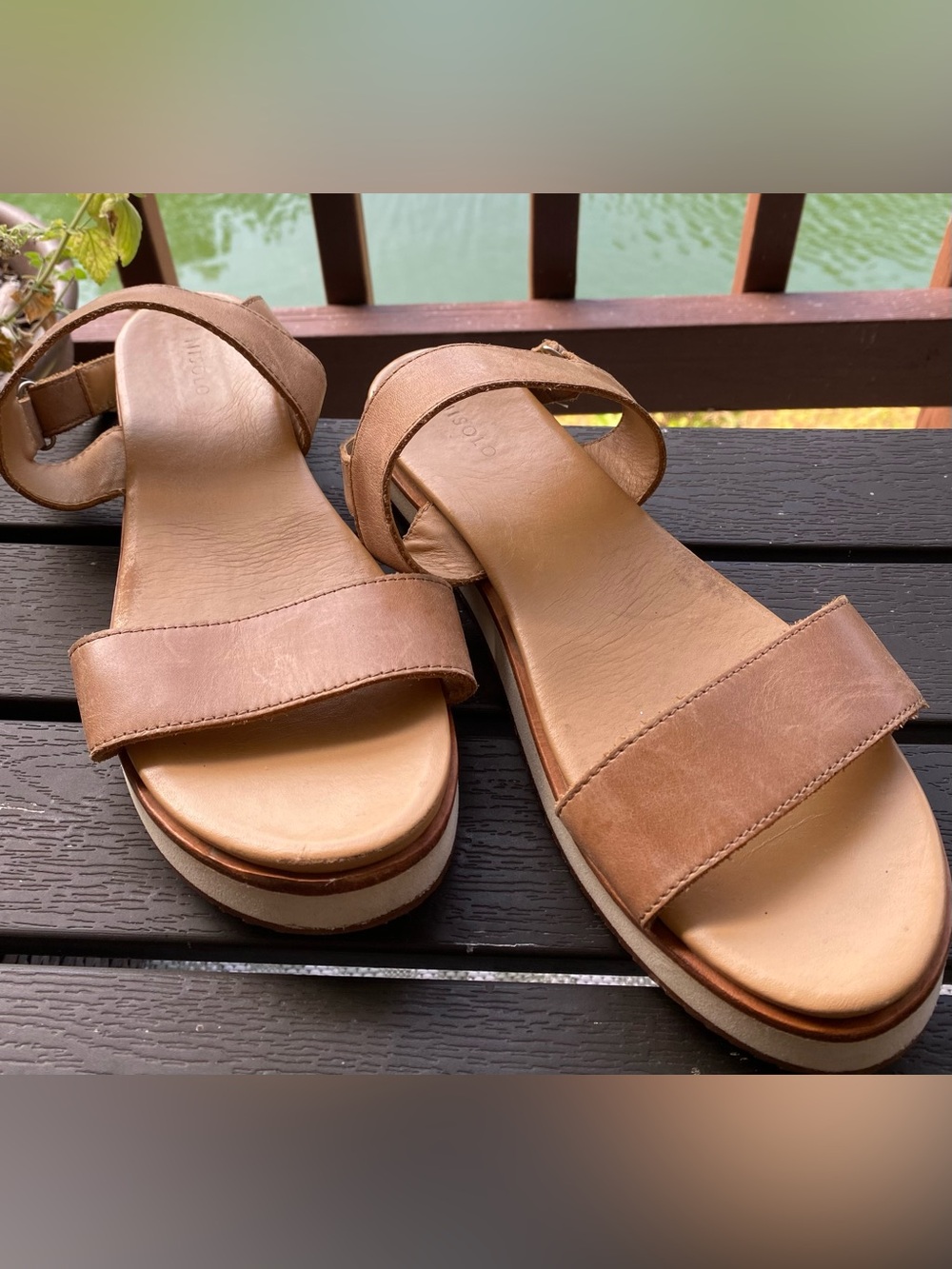 Nisolo Women's Go-To Flatform Sandal 2.0 Almond, Size 9.5